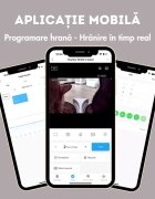 SHAW Smart hrănitor automat câini 2 boluri rotunde programabil aplicație mobilă PVC Smart hrănitor automat câini și pisici 2 boluri rotunde programabil aplicație mobilă PVC alb XS-S(7l)
