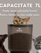 SHAW Smart hrănitor automat câini 2 boluri rotunde programabil aplicație mobilă PVC Smart hrănitor automat câini și pisici 2 boluri rotunde programabil aplicație mobilă PVC negru XS-S(7l)