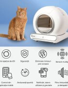 SHAW Smart V3 litieră automată pisici cu filtru auto-curățare aplicație mobilă ionizare alb 48x50.1 cm