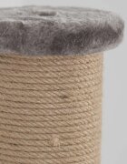 SHAW stâlp de zgâriat cilindric pisici 1 etaj MDF și sisal elemente atârnate gri 42x42x86cm