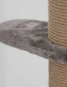 SHAW stâlp de zgâriat cilindric pisici 1 etaj MDF și sisal elemente atârnate gri 42x42x86cm