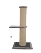 SHAW stâlp de zgâriat cilindric pisici 1 etaj MDF și sisal elemente de zgâriat elemente atârnate gri 50x50x106cm