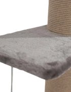 SHAW stâlp de zgâriat cilindric pisici 1 etaj MDF și sisal elemente de zgâriat elemente atârnate gri 50x50x106cm
