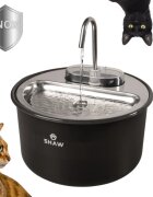 SHAW Tip Robinet fântână câini rotundă inox Tip Robinet fântână câini și pisici rotundă inox negru XS-M(4l)