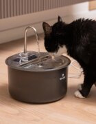 SHAW Tip Robinet fântână câini rotundă inox Tip Robinet fântână câini și pisici rotundă inox negru XS-M(4l)