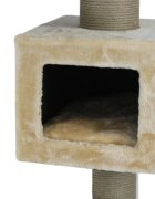 SHAW Toulouse ansamblu de joacă pisici 3 etaje 1 căsuța MDF și pluș elemente de zgâriat bej 70x70x120cm