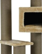 SHAW Toulouse ansamblu de joacă pisici 3 etaje 1 căsuța MDF și pluș elemente de zgâriat bej 70x70x120cm