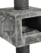 SHAW Toulouse ansamblu de joacă pisici 3 etaje 1 căsuța MDF și pluș elemente de zgâriat gri 70x70x120cm