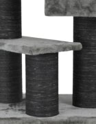SHAW Toulouse ansamblu de joacă pisici 3 etaje 1 căsuța MDF și pluș elemente de zgâriat gri 70x70x120cm