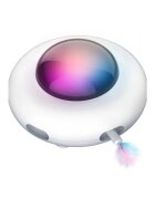 SHAW UFO electronic cu incarcare USB jucărie interactivă pisici inteligente luminos plastic alb 15.6x9.2cm 1buc