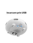 SHAW UFO electronic cu incarcare USB jucărie interactivă pisici inteligente luminos plastic alb 15.6x9.2cm 1buc