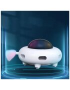 SHAW UFO electronic cu incarcare USB jucărie interactivă pisici inteligente luminos plastic alb 15.6x9.2cm 1buc