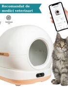 SHAW Ultra litieră automată pisici auto-curățare sterilizare UV aplicație mobilă bej 58.19x51.34x53 cm