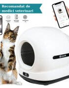 SHAW Ultra View litieră automată pisici auto-curățare sterilizare UV aplicație mobilă alb și negru 58.19x51.34x53 cm
