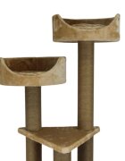 SHAW Warsaw ansamblu de joacă pisici 3 etaje 1 căsuța MDF și pluș elemente de zgâriat bej 65x80x130cm
