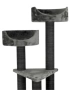 SHAW Warsaw ansamblu de joacă pisici 3 etaje 1 căsuța MDF și pluș elemente de zgâriat gri 65x80x130cm