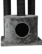 SHAW Warsaw ansamblu de joacă pisici 3 etaje 1 căsuța MDF și pluș elemente de zgâriat gri 65x80x130cm