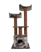 SHAW Warsaw ansamblu de joacă pisici 3 etaje 1 căsuța MDF și pluș elemente de zgâriat maro 65x80x130cm
