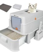 SHAW XL modulara cu sertar litieră acoperită pisici argintiu 63x43x42 cm