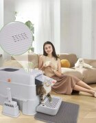 SHAW XL modulara cu sertar litieră acoperită pisici argintiu 63x43x42 cm