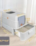 SHAW XL modulara cu sertar litieră acoperită pisici argintiu 63x43x42 cm
