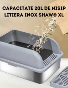 SHAW XL prag & lopatica incluse litieră pisici cu ramă auto-curățare aplicație mobilă gri 60.8x40.8x29.3 cm