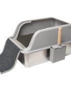 SHAW XL prag multifunctional & lopatica incluse litieră pisici cu ramă gri 60.8 29.3 cm