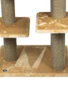 SHAW Zurih ansamblu de joacă pisici 7 etaje 1 căsuța MDF și pluș elemente de zgâriat bej 55x80x150cm