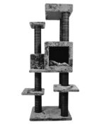 SHAW Zurih ansamblu de joacă pisici 7 etaje 1 căsuța MDF și pluș elemente de zgâriat gri 55x80x150cm