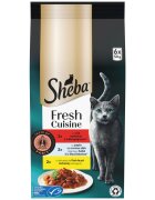 SHEBA Fresh Cuisine Taste of Paris Selectie Mixta cu Vita Pește și Ficat plic hrană umedă pisici (în sos) multipack 50g x 6buc