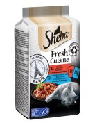 SHEBA Fresh Cuisine Taste of Paris Vită și Pește plic hrană umedă pisici (în supă) multipack 50g x 6buc