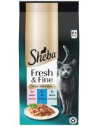 SHEBA Fresh & Fine Selectie Mixt cu Somon Ton și Păstrăv plic hrană umedă pisici (în sos) multipack 50g x 6buc