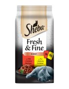 SHEBA Fresh & Fine Selectii Mixte Vită și Pui plic hrană umedă pisici (în sos) multipack 50g x 6buc