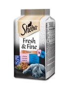 SHEBA Fresh & Fine Selectii Pește plic hrană umedă pisici (în sos) multipack 50g x 6buc