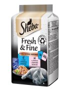 SHEBA Fresh & Fine Selectii Pește plic hrană umedă pisici (în sos) multipack 50g x 6buc