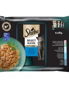 SHEBA Select Slices Pește plic hrană umedă pisici (în sos) multipack 85g x 4buc