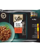 SHEBA Selection Carne plic hrană umedă pisici (în sos) multipack 85g x 4buc