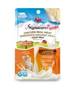 SIGNATURE7 Hairball Control Pui și Lapte de Capră plic hrană umedă fără cereale pisici limitarea ghemurilor de blană (mousse) bax 70g x 12buc