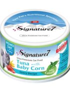 SIGNATURE7 Ton și Baby Corn conservă hrană umedă fără cereale pisici (în sos) 70g