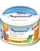 SIGNATURE7 Ton și Cartof Dulce conservă hrană umedă fără cereale pisici (în sos) bax 70g x 24buc