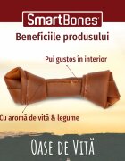 SmartBones Flavours Beef Bones Medium recompense câini Oase aromate Vita 2buc