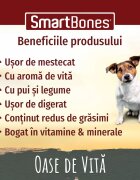SmartBones Flavours Beef Bones Medium recompense câini Oase aromate Vita 2buc