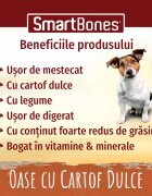 SmartBones Flavours Sweet Potato Bones Medium recompense câini Oase aromate Cartof Dulce 2buc