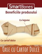 SmartBones Flavours Sweet Potato Bones Mini recompense câini Oase aromate Cartof Dulce 8buc
