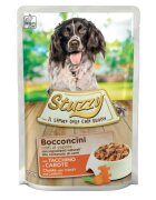 Stuzzy Chunks XS-XL Curcan și Morcov plic hrană umedă câini (în suc propriu) 100g