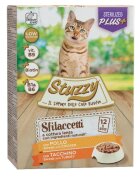 Stuzzy Shreds Pack Sterilised Pui și Curcan plic hrană umedă pisici sterilizate (în sos) multipack 85g x 12buc