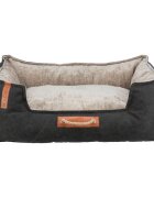 Trixie Be Nordic pat dreptunghiular câini bumbac husă detașabilă antiderapant negru și bej 60x50cm