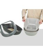 Trixie Berto Threepart litieră pisici cu ramă cu sită alb și albastru 39x22x59 cm