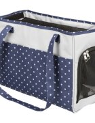 Trixie Bonny geantă transport câini și pisici XS(max. 5kg) poliester deschidere laterală&superioară cu buzunare albastru și gri 20 x 29 x 40 cm