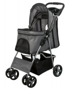 Trixie Bugggy stroller câini și pisici XS-M(max. 15kg) poliester deschidere frontală cu rotile cu buzunare verde și gri 47 x 100 x 80 cm